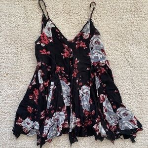Black floral flowy free people dress size xs